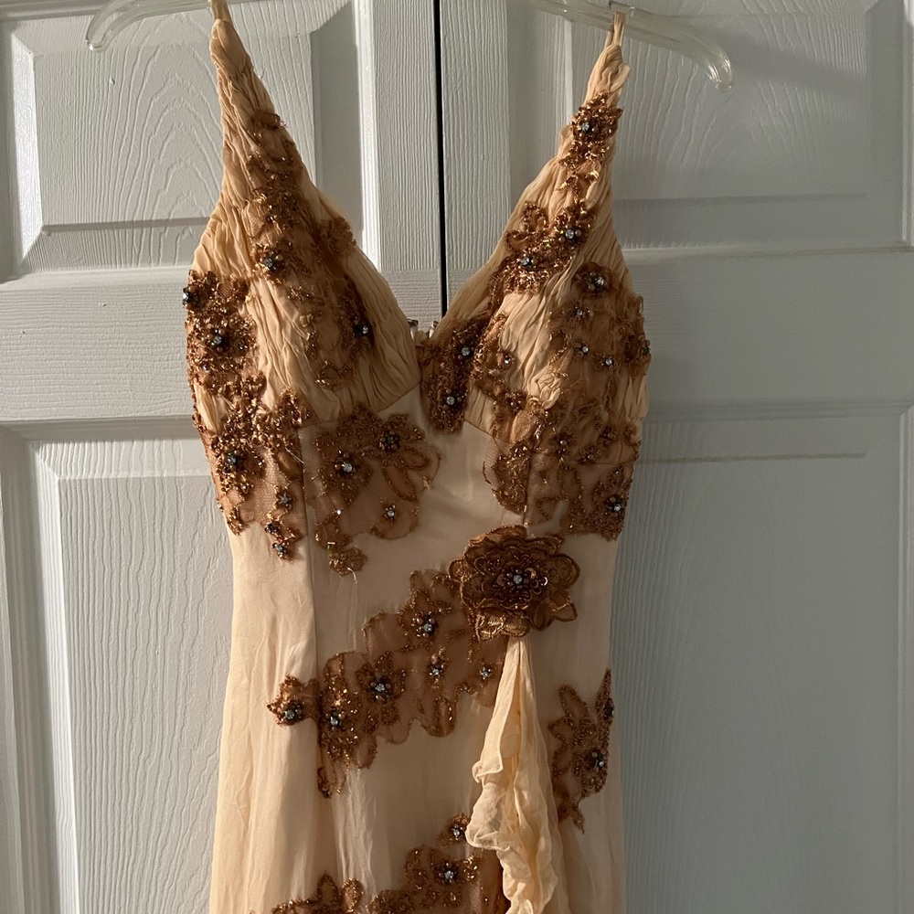 Chiffon cream lace gown
